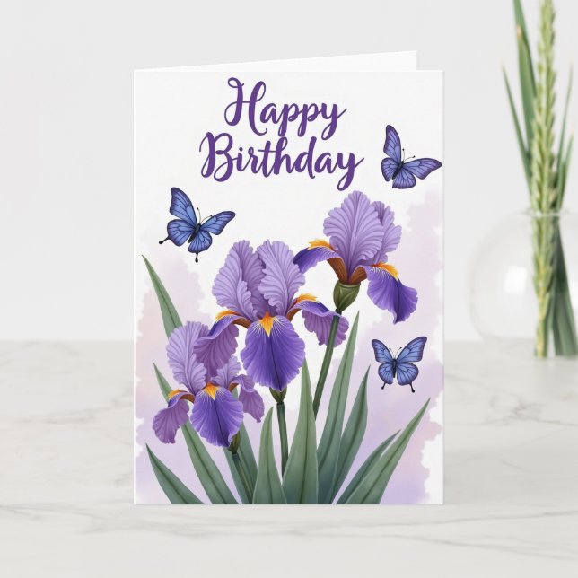 Tarjeta de cumpleaños dulce de iris artístico (Anverso)