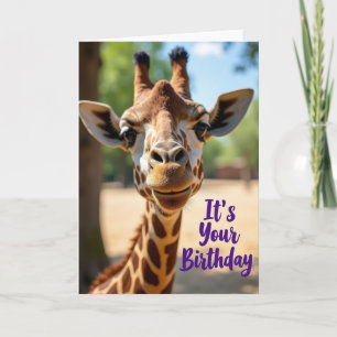 Tarjeta de cumpleaños dulce de jirafa