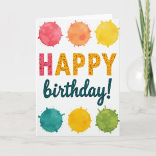 Tarjeta de cumpleaños dulce de planetas