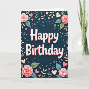 Tarjeta de cumpleaños dulce en 3D con letras