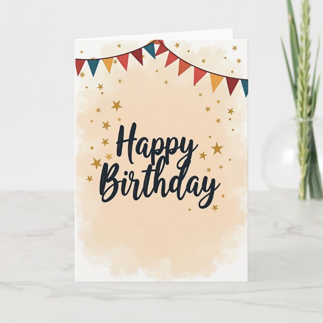 Tarjeta de cumpleaños dulce estrella (Anverso)