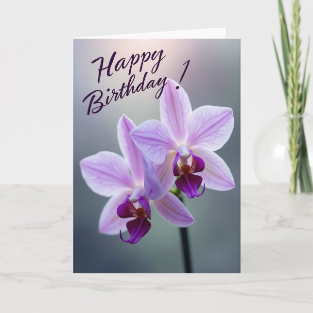 Tarjeta de cumpleaños dulce flor de orquídea (Anverso)