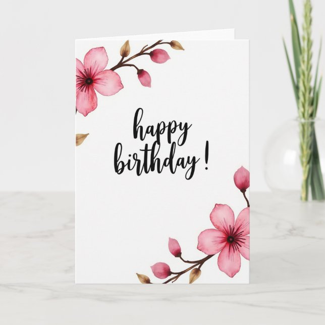 Tarjeta de cumpleaños dulce floral (Anverso)