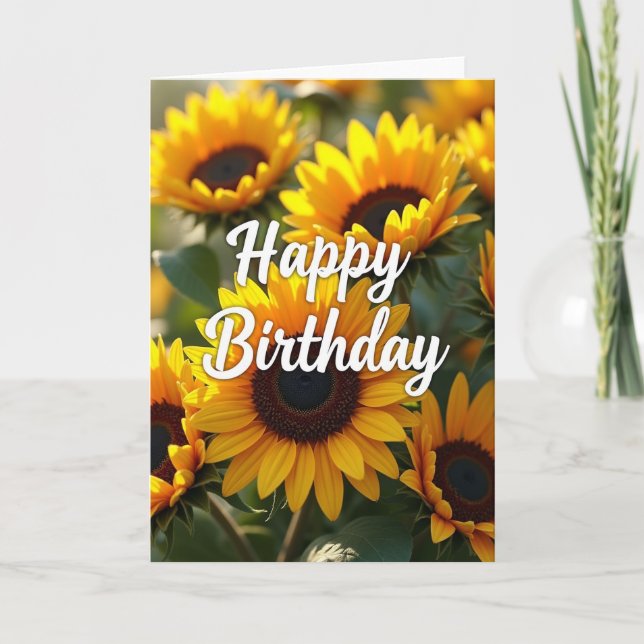 Tarjeta de cumpleaños dulce iluminada por el sol (Anverso)
