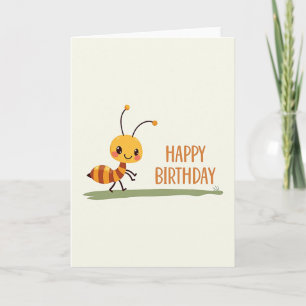Tarjeta de cumpleaños dulce insecto