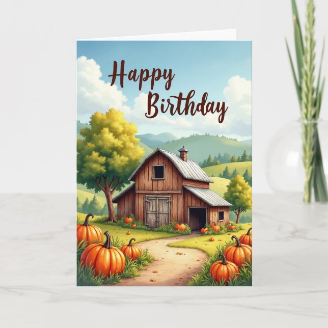 Tarjeta de cumpleaños Dulce Otoño (Anverso)