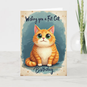 Tarjeta de cumpleaños dulce para felino a rayas