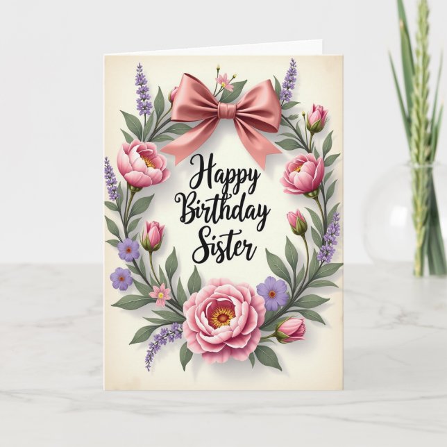 Tarjeta de cumpleaños dulce para hermana (Anverso)