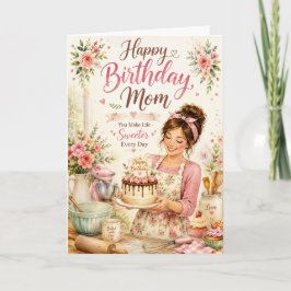 Tarjeta de cumpleaños dulce para hornear para mamá