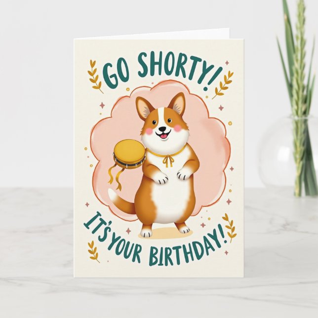 Tarjeta de cumpleaños dulce para perro jengibre (Anverso)