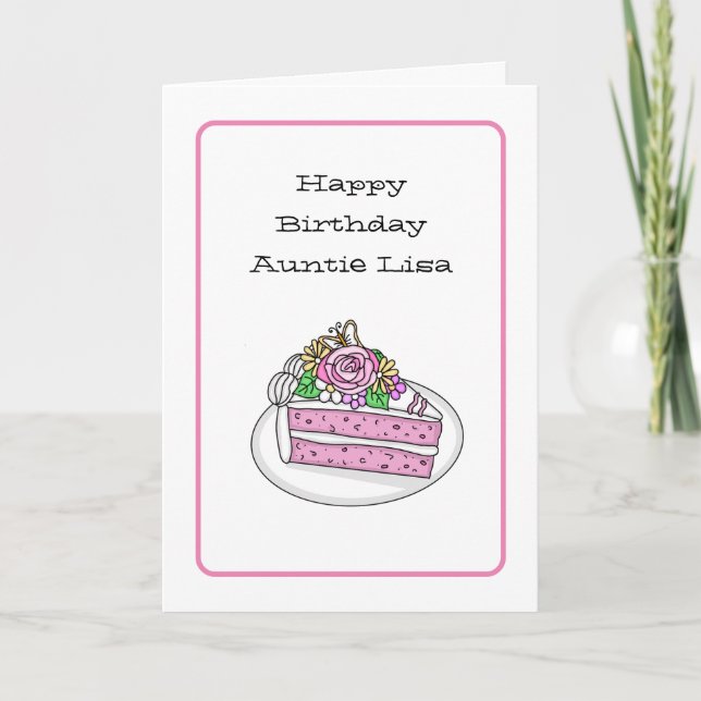 Tarjeta de cumpleaños dulce personalizada para tía (Anverso)