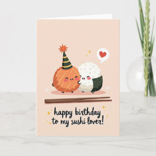 Tarjeta de cumpleaños dulce y adorable de comida