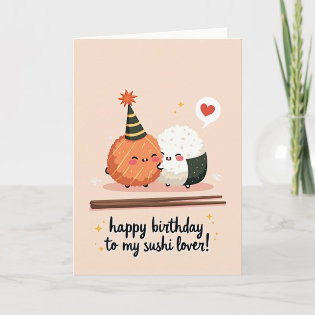 Tarjeta de cumpleaños dulce y adorable de comida (Anverso)
