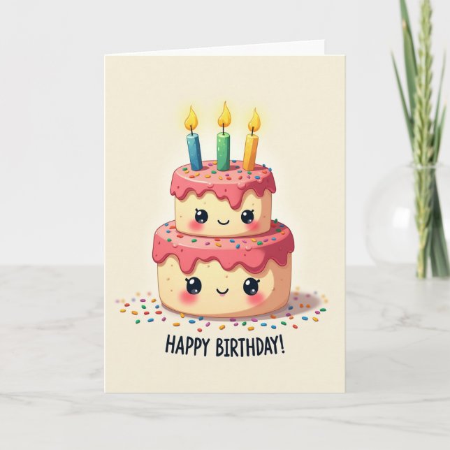 Tarjeta de cumpleaños dulce y esculpida (Anverso)