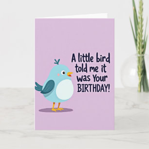 Tarjeta de cumpleaños dulce y juguetona para pájar