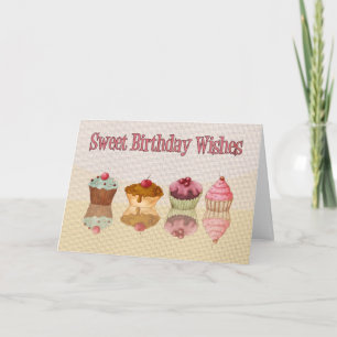 Tarjeta de cumpleaños - Dulces deseos de cumpleaño
