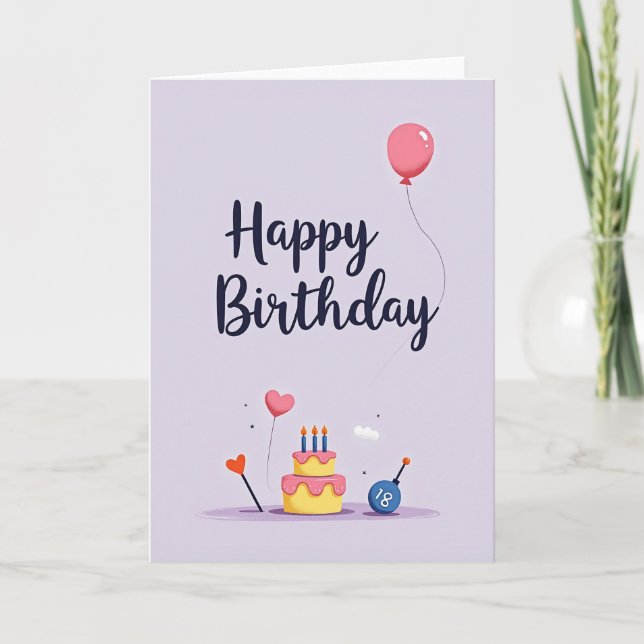 Tarjeta de Cumpleaños Dulces Dieciocho (Anverso)
