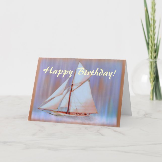 Tarjeta de cumpleaños Dusky Sails (Anverso)