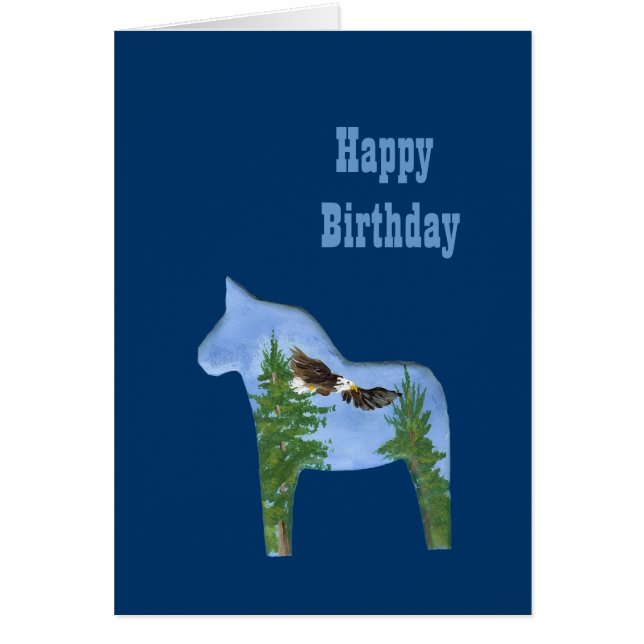 Tarjeta de cumpleaños Eagle Horse (Frente)