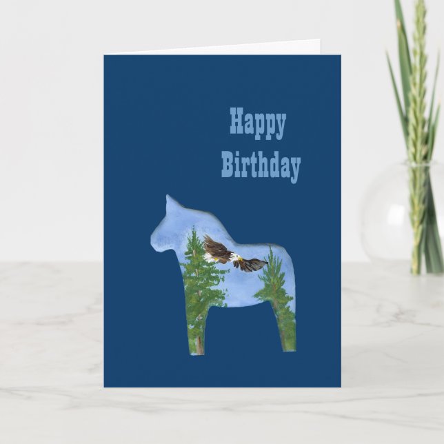 Tarjeta de cumpleaños Eagle Horse (Anverso)