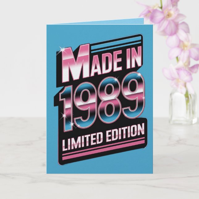 Tarjeta de cumpleaños edición limitada retro 1989 (Orquídea)