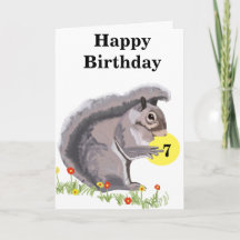 Tarjeta de cumpleaños editable Cute Squirrel
