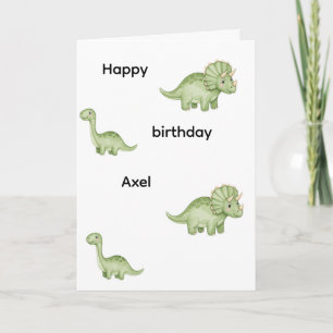 tarjeta de cumpleaños editable de dinosaurio verde