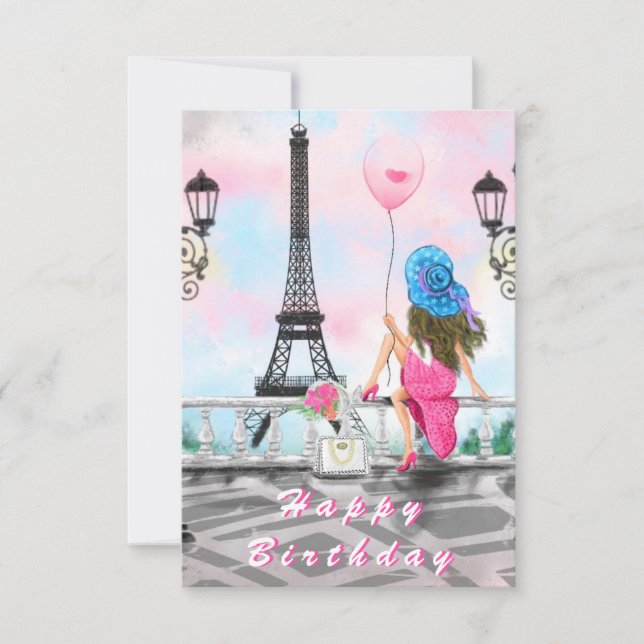Tarjeta De Cumpleaños Eiffel Tower (Anverso)