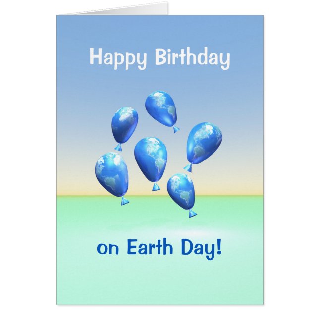 Tarjeta de cumpleaños el Día de la Tierra con glob (Frente)