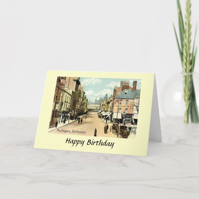 Tarjeta de cumpleaños - El Drapery, Northampton (Anverso)