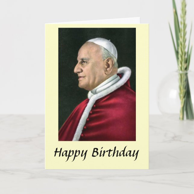 Tarjeta de cumpleaños - el papa Juan XXIII (Anverso)