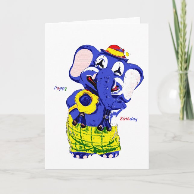 Tarjeta de cumpleaños elefante, Cumpleaños de niño (Anverso)