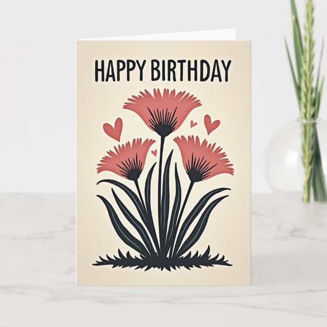 Tarjeta de cumpleaños Elegant Blossom (Anverso)