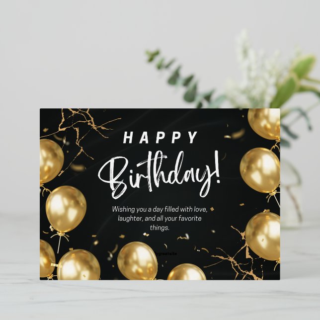 Tarjeta de cumpleaños elegante (Anverso de pie)