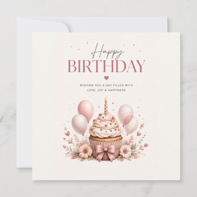 Tarjeta de cumpleaños elegante (Anverso)