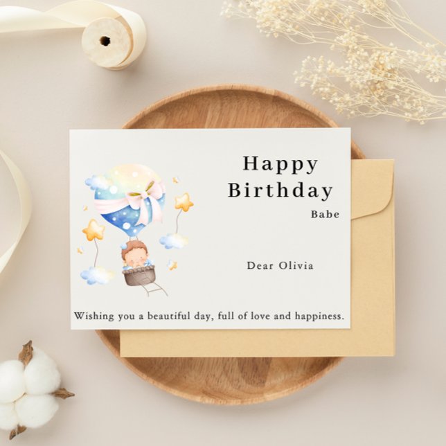 Tarjeta de cumpleaños elegante (To My Sweetest Babe: Happy Birthday, Love! Invitation)