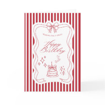 Tarjeta de cumpleaños elegante a rayas