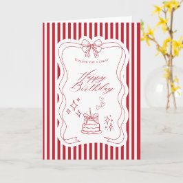 Tarjeta de cumpleaños elegante a rayas