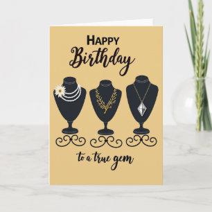 Tarjeta de cumpleaños elegante con cuentas