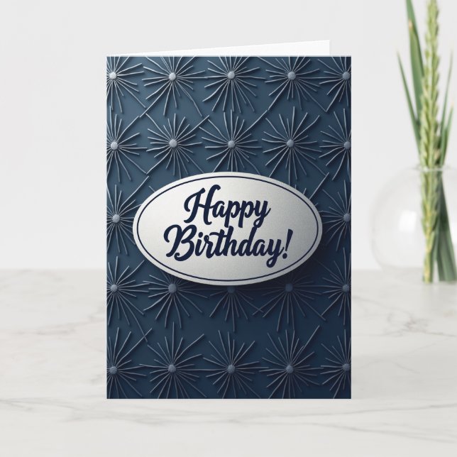 Tarjeta de cumpleaños elegante con explosión de es (Anverso)