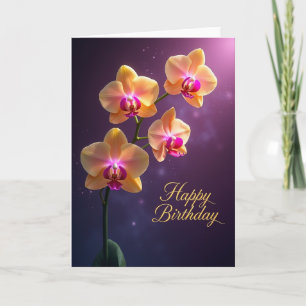 Tarjeta de cumpleaños elegante con flor de violeta