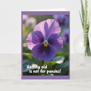 Tarjeta de cumpleaños elegante con flor púrpura
