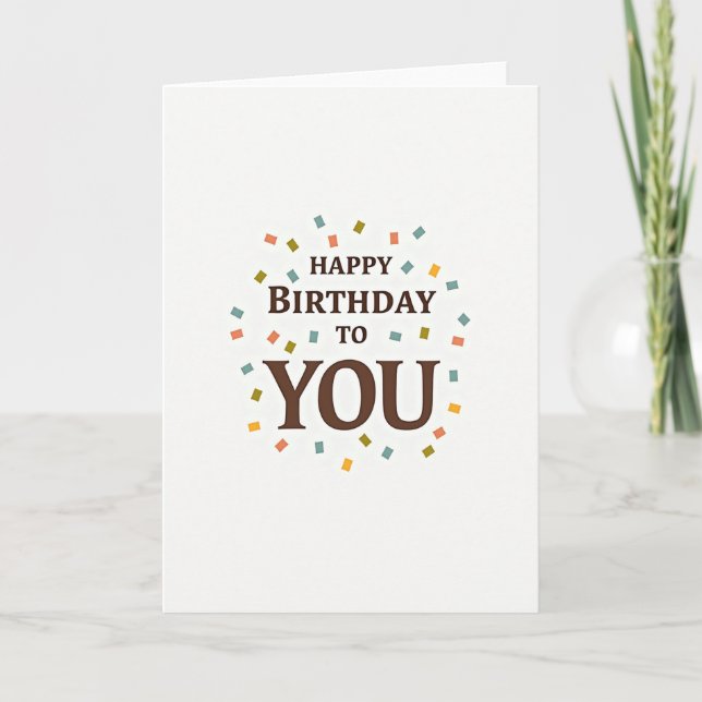 Tarjeta de cumpleaños elegante con serif (Anverso)