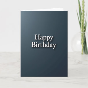 Tarjeta de cumpleaños elegante con sombra azul tur