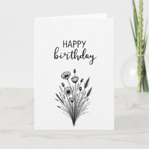Tarjeta de cumpleaños elegante de amapola
