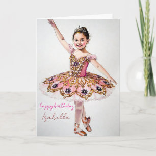 Tarjeta de cumpleaños elegante de bailarina para n
