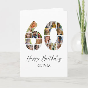 Tarjeta de cumpleaños elegante de collage de fotos