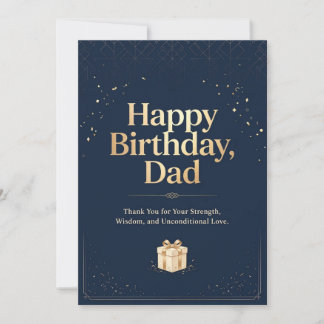 Tarjeta de cumpleaños elegante de color azul marin