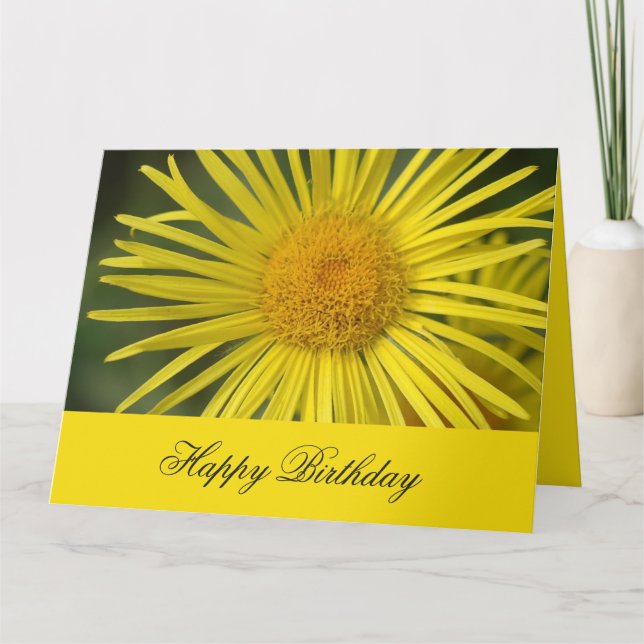 Tarjeta de cumpleaños elegante de Golden Bloom (Anverso)