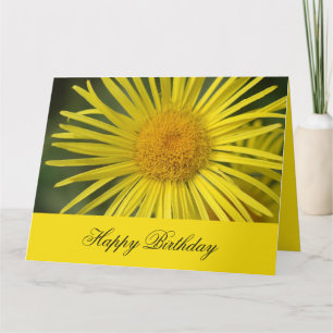 Tarjeta de cumpleaños elegante de Golden Bloom
